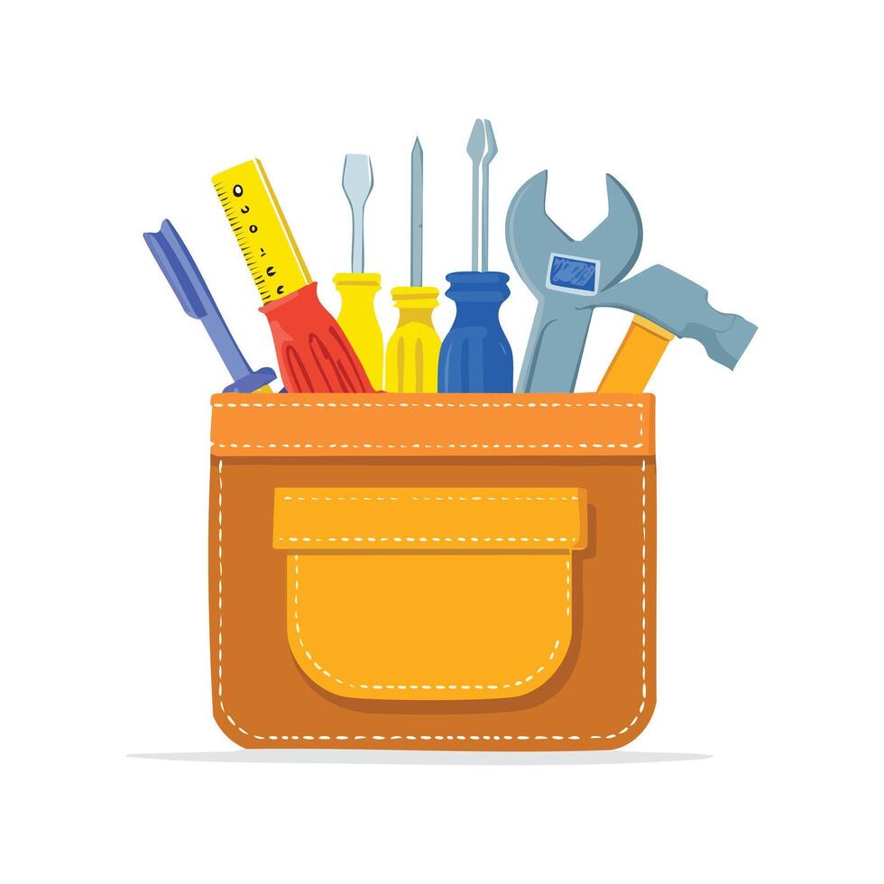 tool belt filled with various tools vector