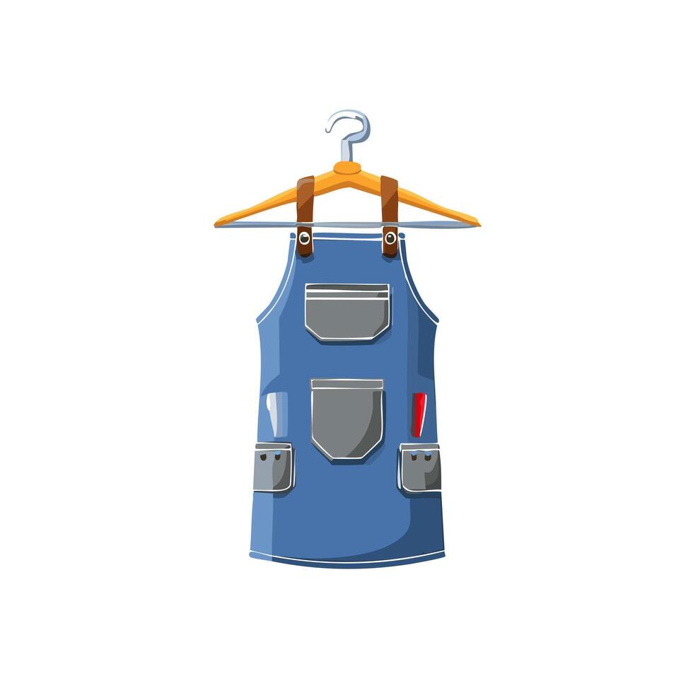 welding apron hanging on a hook vector