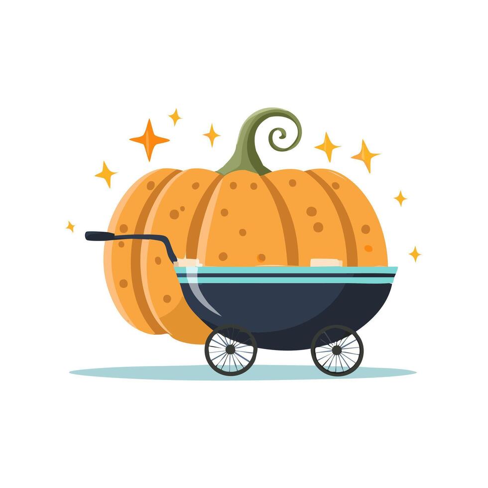 witchpotion turning a pumpkin into a carriage vector