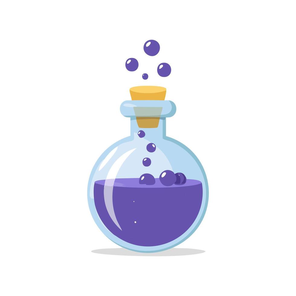 wizard potion bottle bubbling over vector