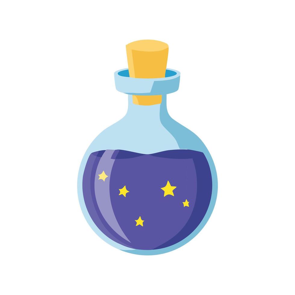 wizard potion bottle with a funny-shaped cork vector