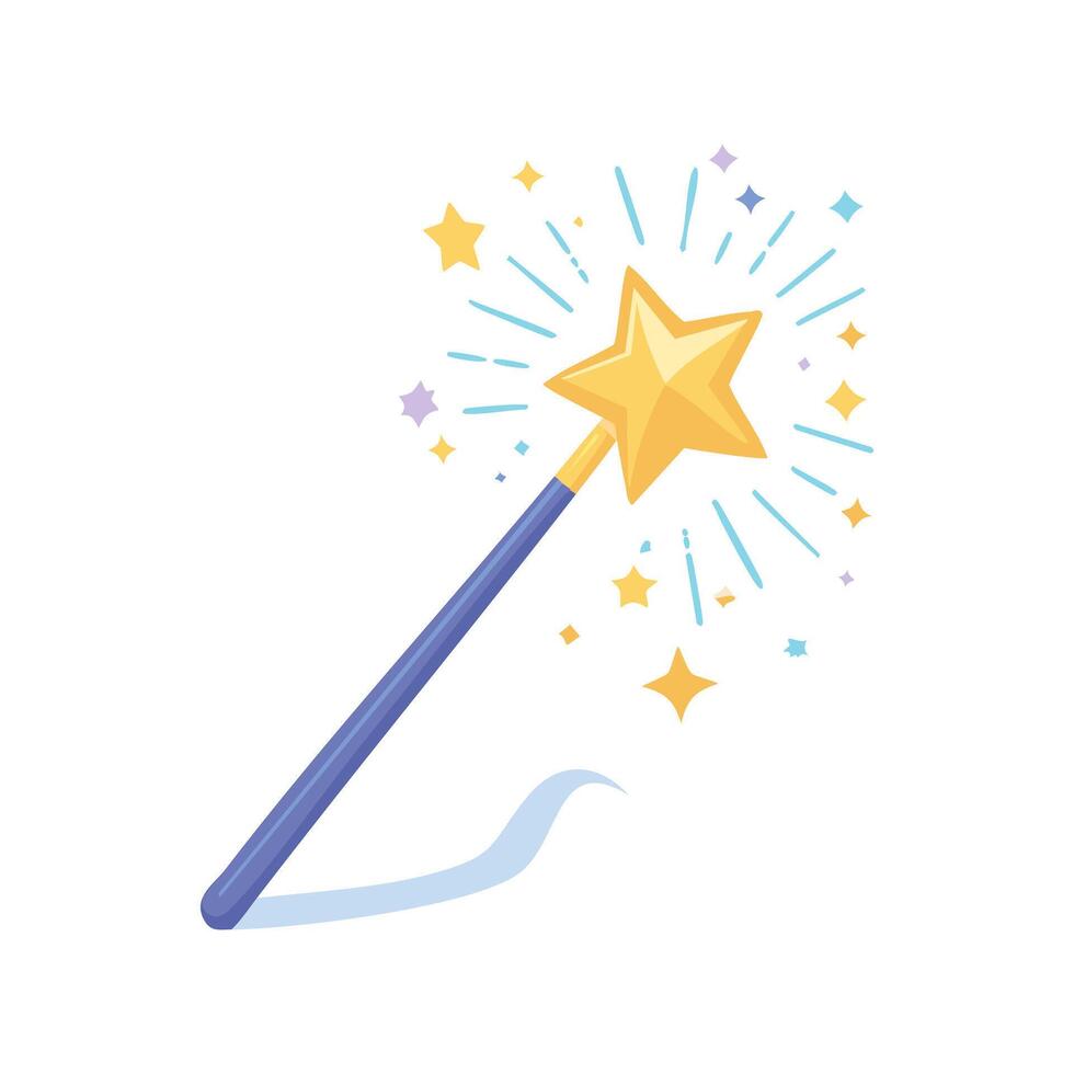 wizard wand with a sparkly trail vector