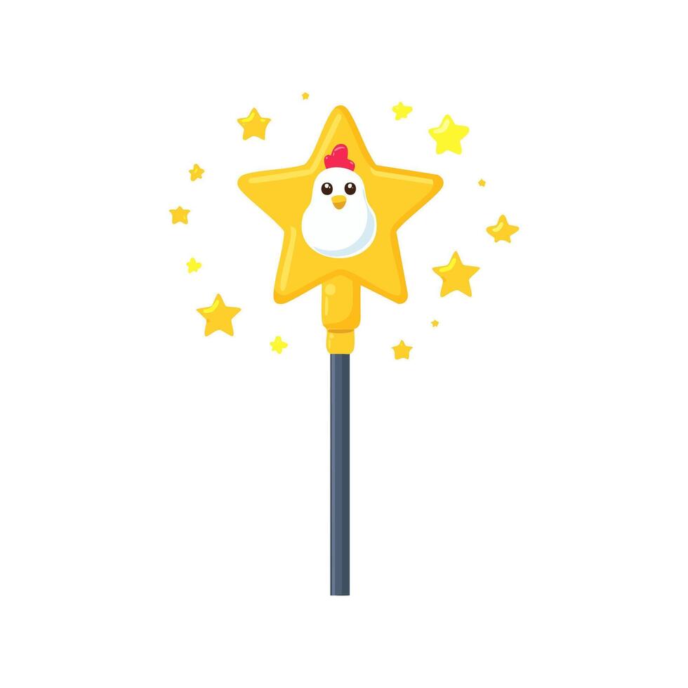 wizard wand with a rubber chicken at the tip vector