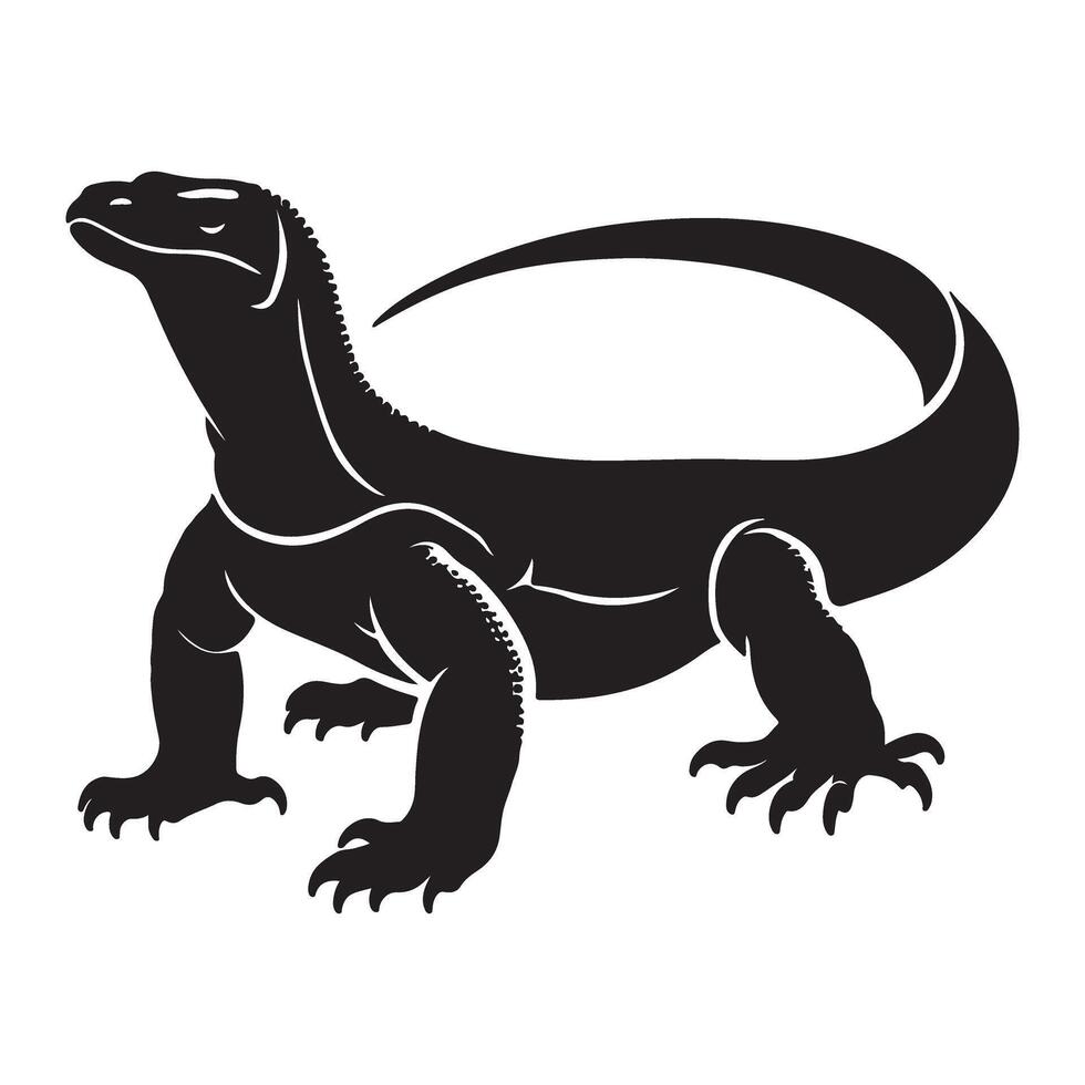 Komodo Dragon Silhouette Illustration Powerful Wildlife Image vector