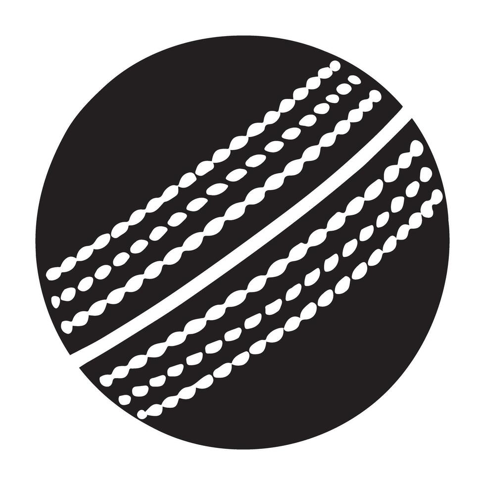 Cricket Ball Silhouette Graphic Sports Equipment Design Needs vector