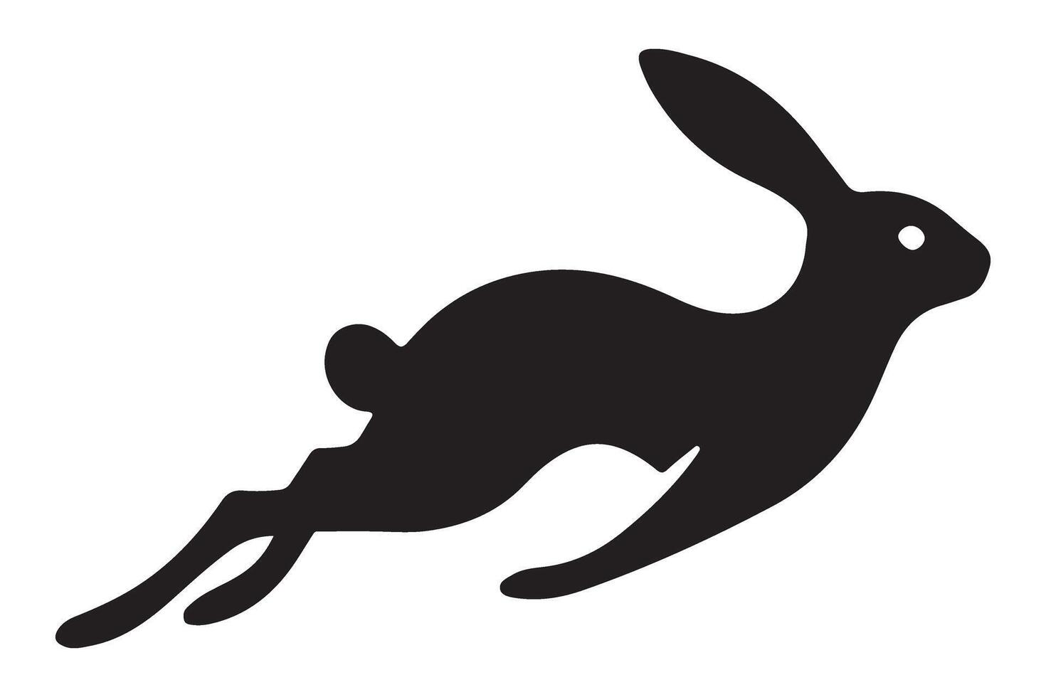 Silhouette hare running side view illustration for designs vector