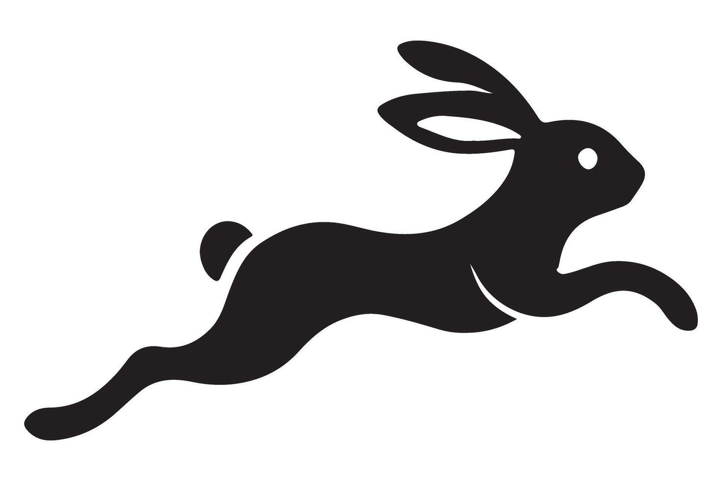 Rabbit Running Silhouette Illustration Animal Icon Design vector