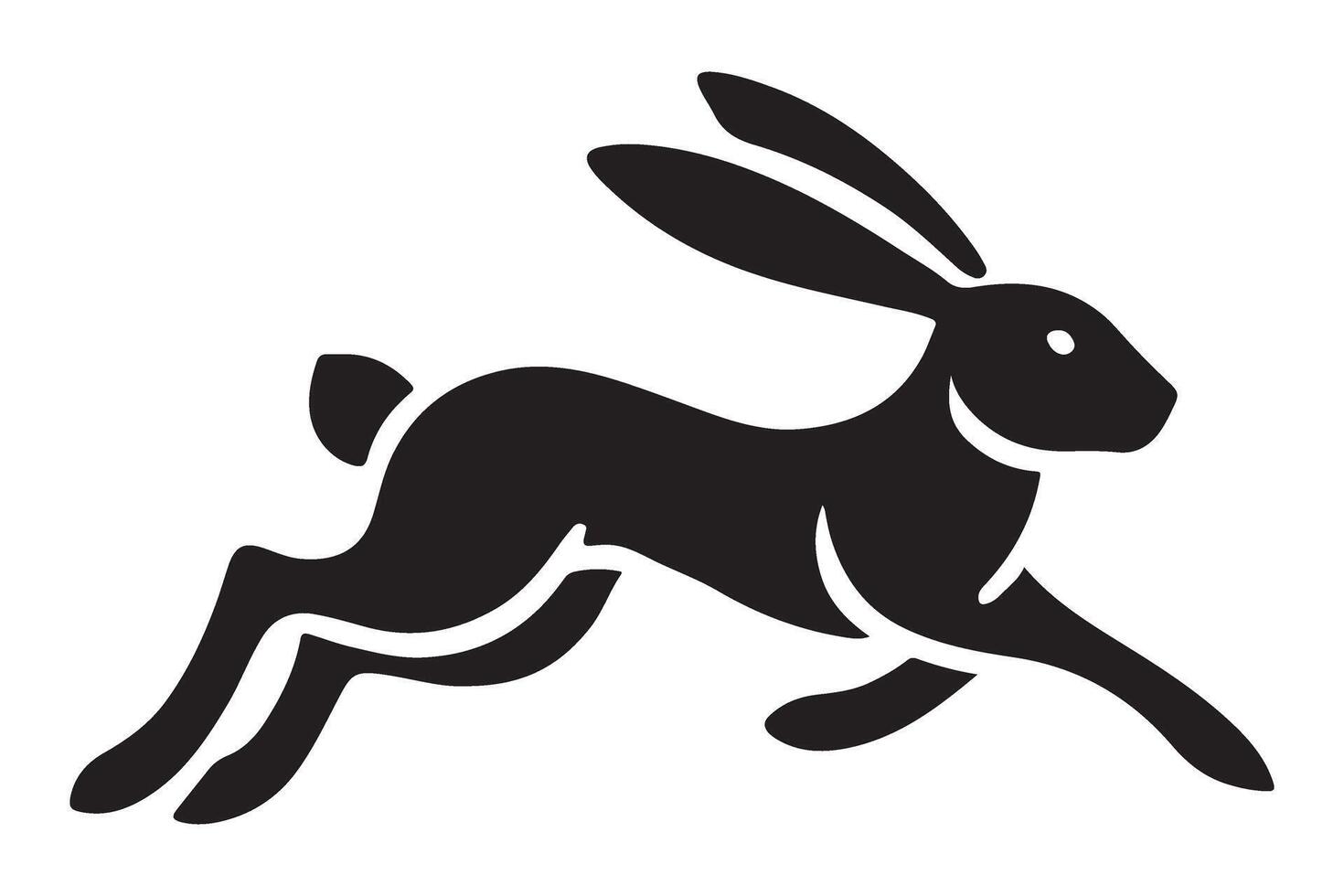 Silhouette running rabbit illustration for creative design ideas vector