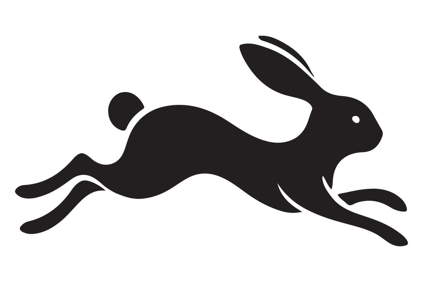 Running Rabbit Silhouette Art Graphic Animal Design vector