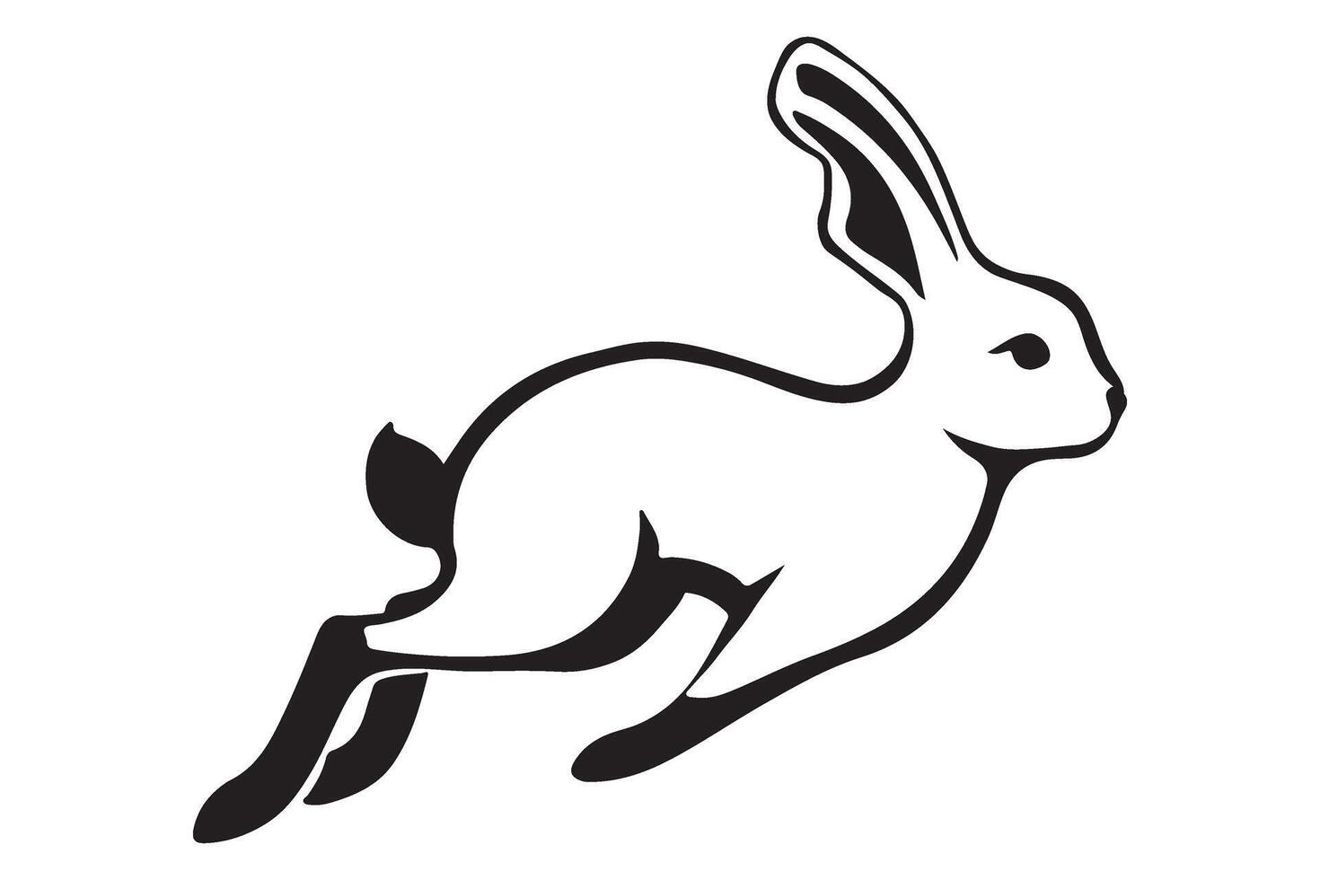 Leaping Hare Illustration Image Animal Wildlife Design vector