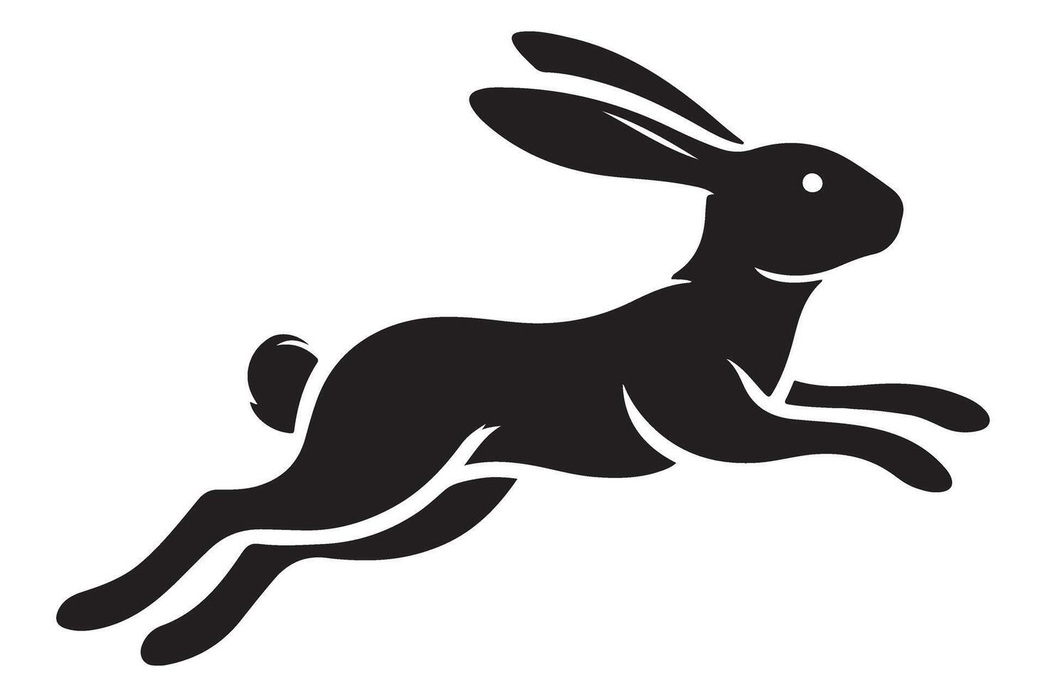 Fast Rabbit Running Silhouette Illustration for Print Design vector