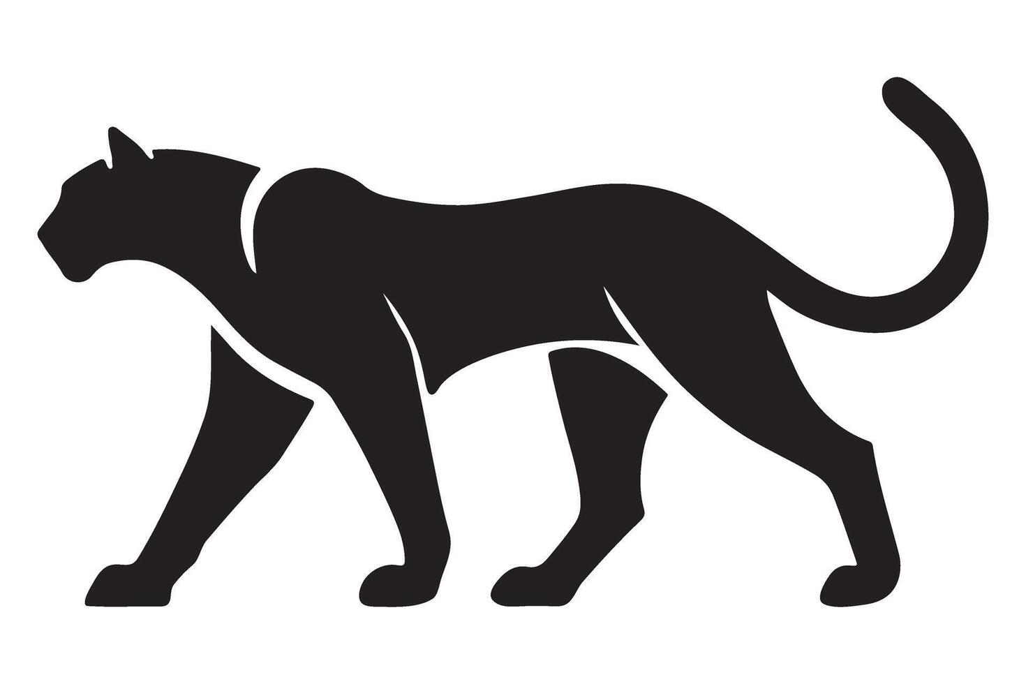 Black Panther Silhouette Illustration Elegant Feline Design vector