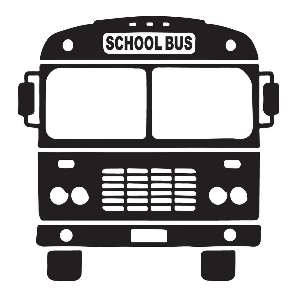 School Bus Silhouette Illustration Safety Transportation for Students vector