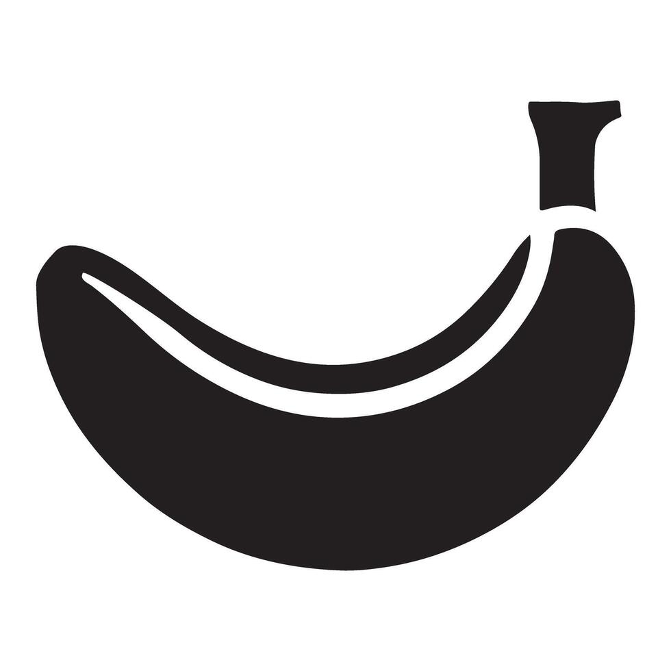 Banana Fruit Silhouette Illustration Simple Isolated Food Graphic vector