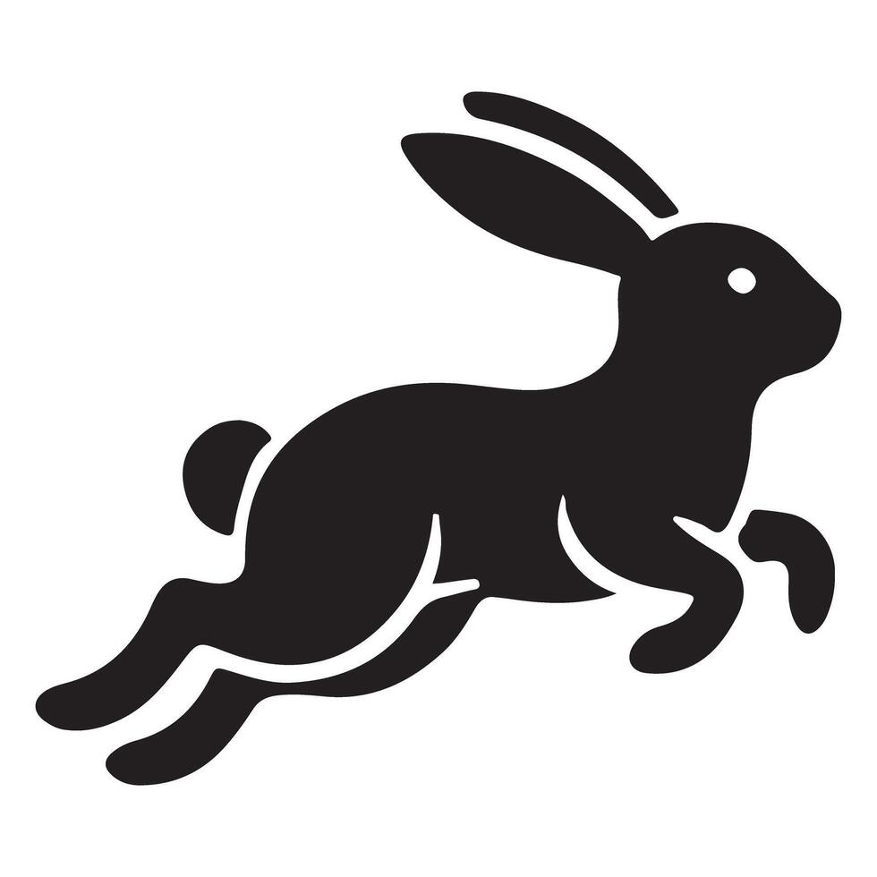 Energetic Running Rabbit Silhouette Illustration for Wildlife Conservation vector