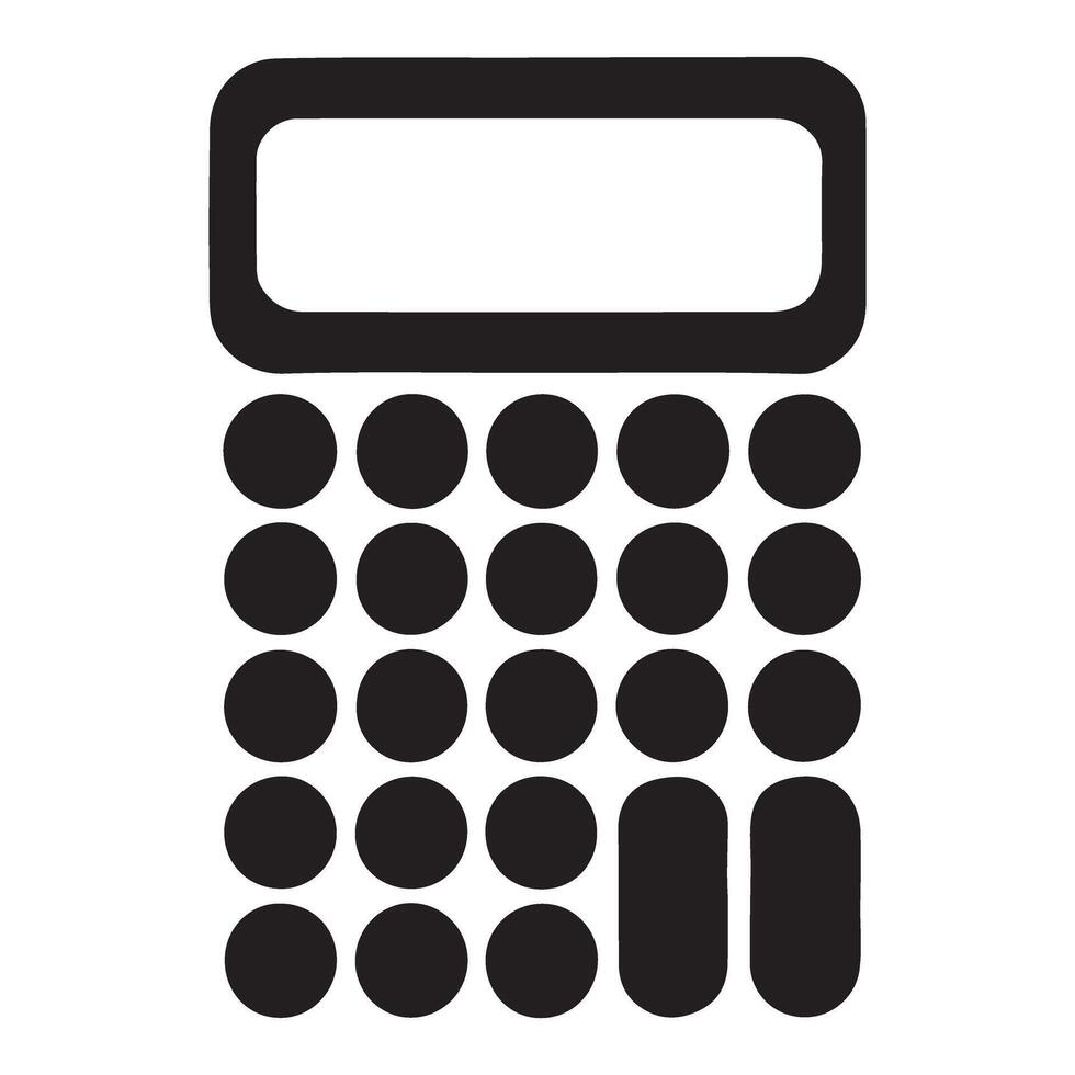 Minimalist calculator silhouette design for mobile app design vector
