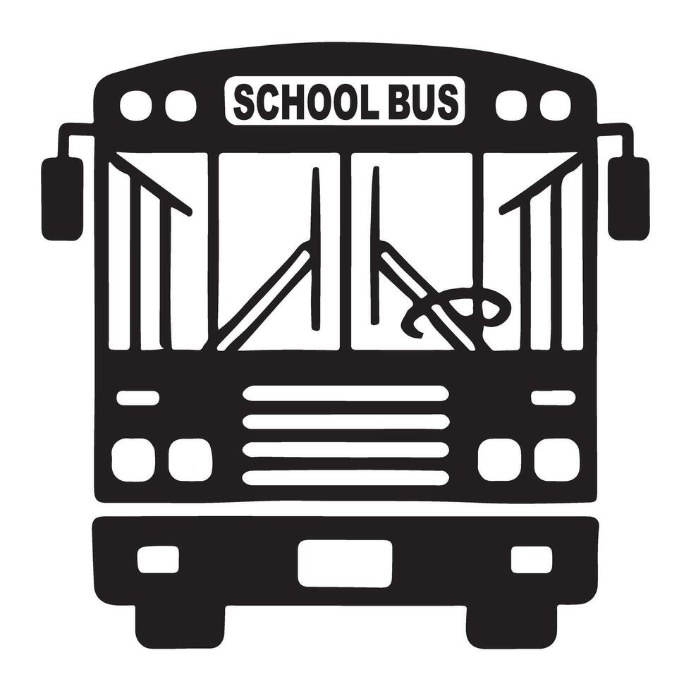 Classic School Bus Silhouette Illustration Graphic Design vector