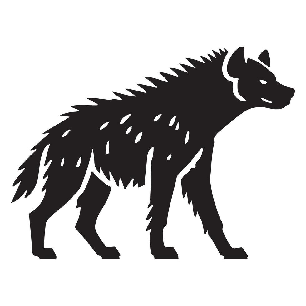 Striking Hyena Silhouette Illustration of African Wildlife Creature vector