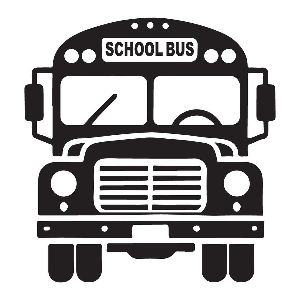 Classic front view school bus icon for transport vector