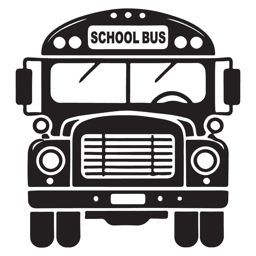 Silhouette classic school bus icon for student transportation vector