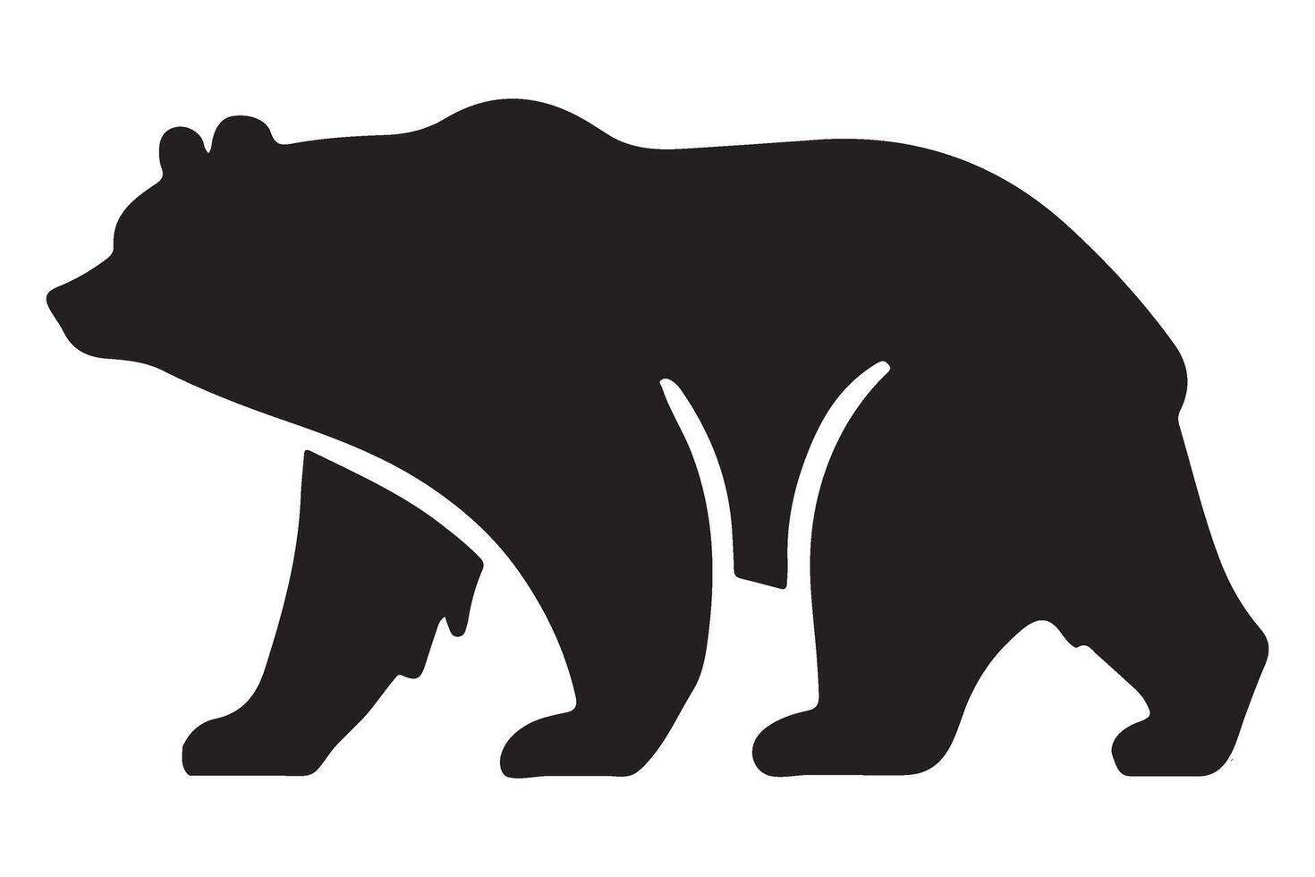Standing Bear Silhouette Illustration for Wildlife and Forest vector