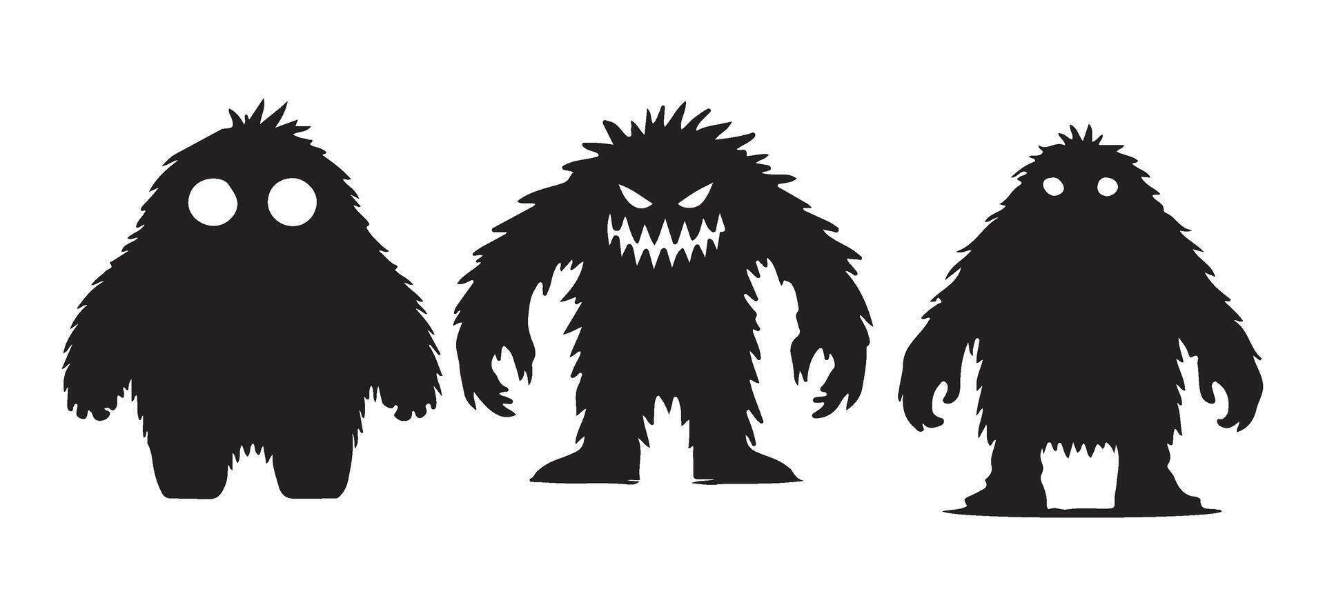Silhouette Monsters Art Illustration for Halloween Party Themes vector
