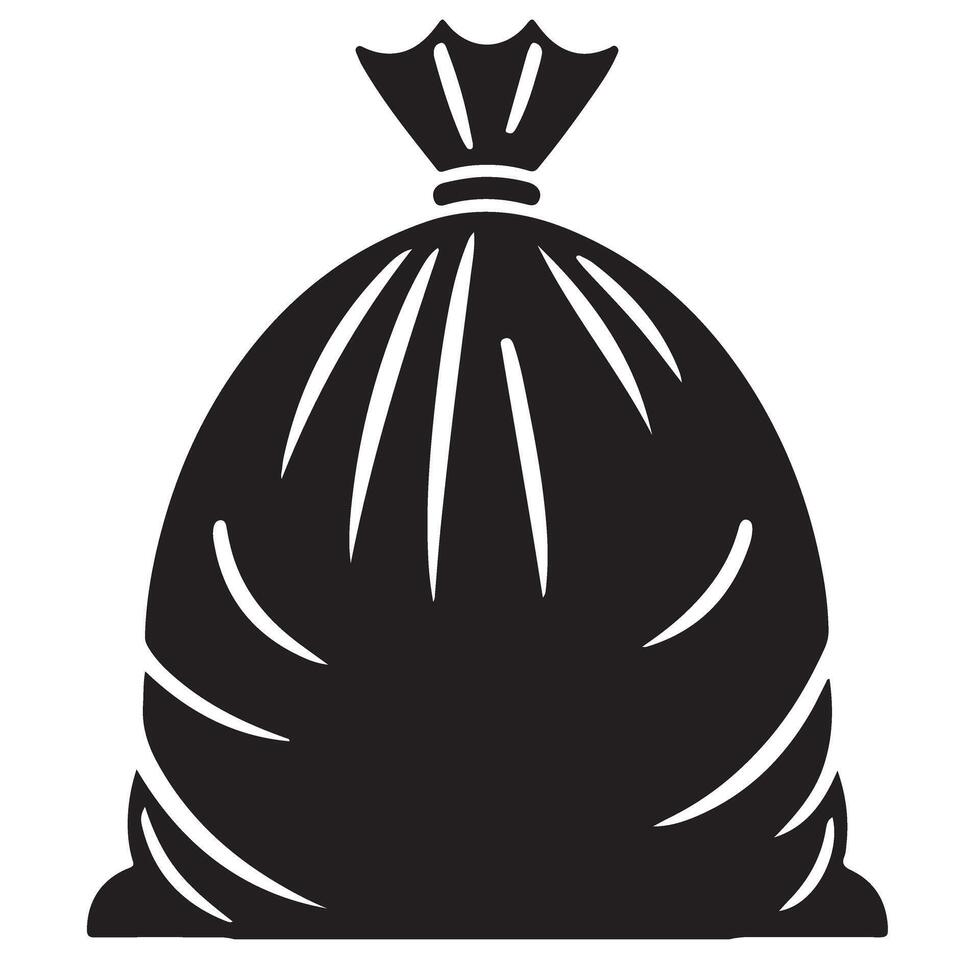 Classic Garbage Bag Silhouette For Waste Management Projects vector