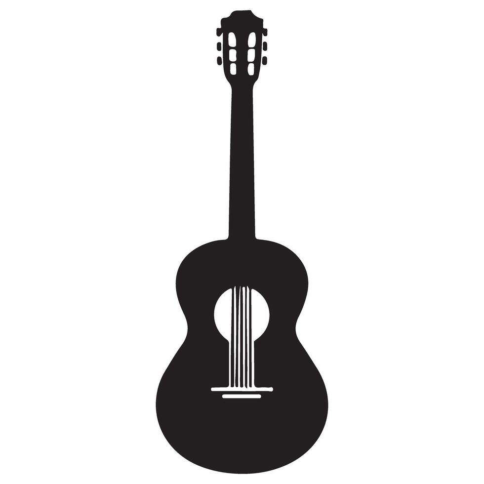 Acoustic Guitar Silhouette for Music and Entertainment projects vector