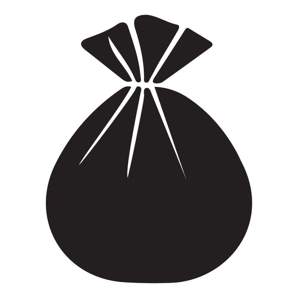 Simple Sack Bag Illustration Black for Various Design Projects vector