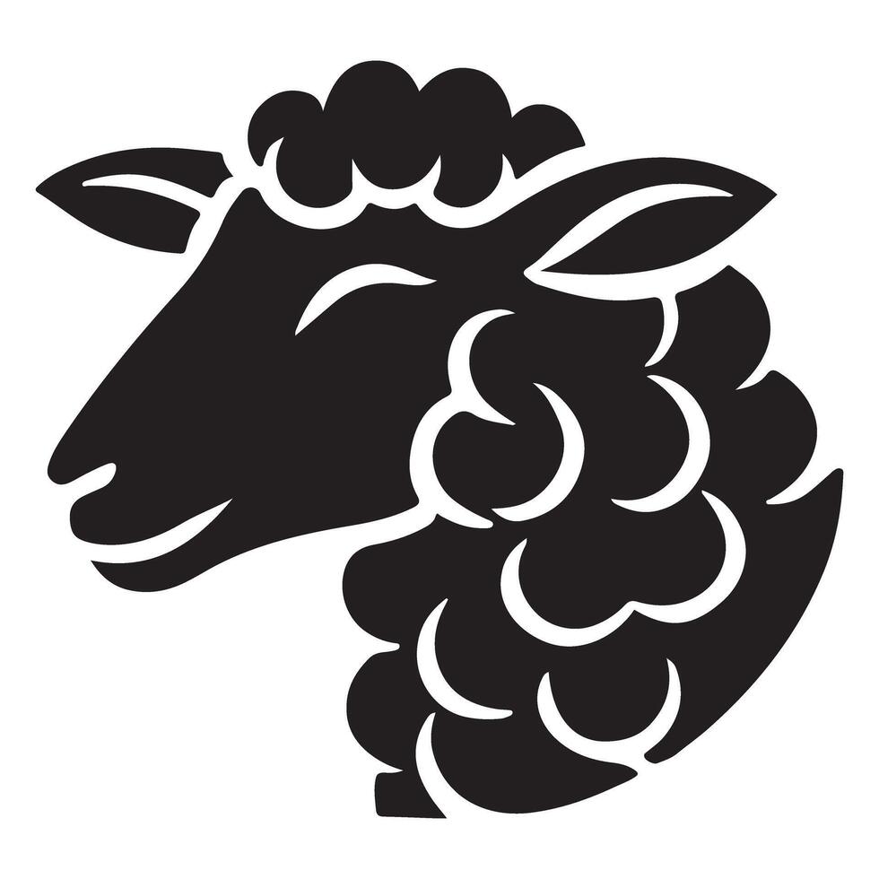 Gentle Sheep Silhouette Illustration Peaceful Animal Design vector