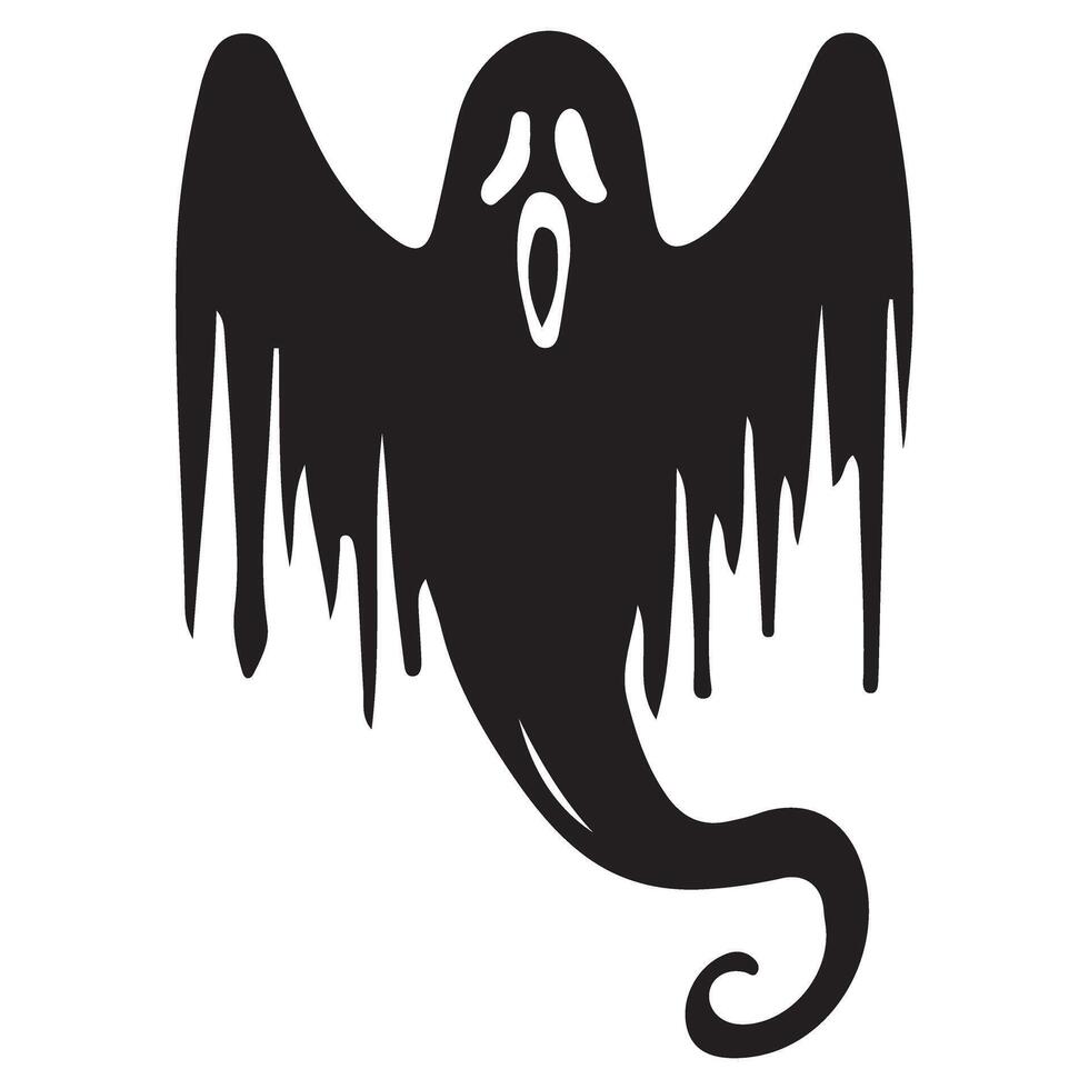 Distorted Scream Ghost Silhouette Spooky Illustration Graphic vector