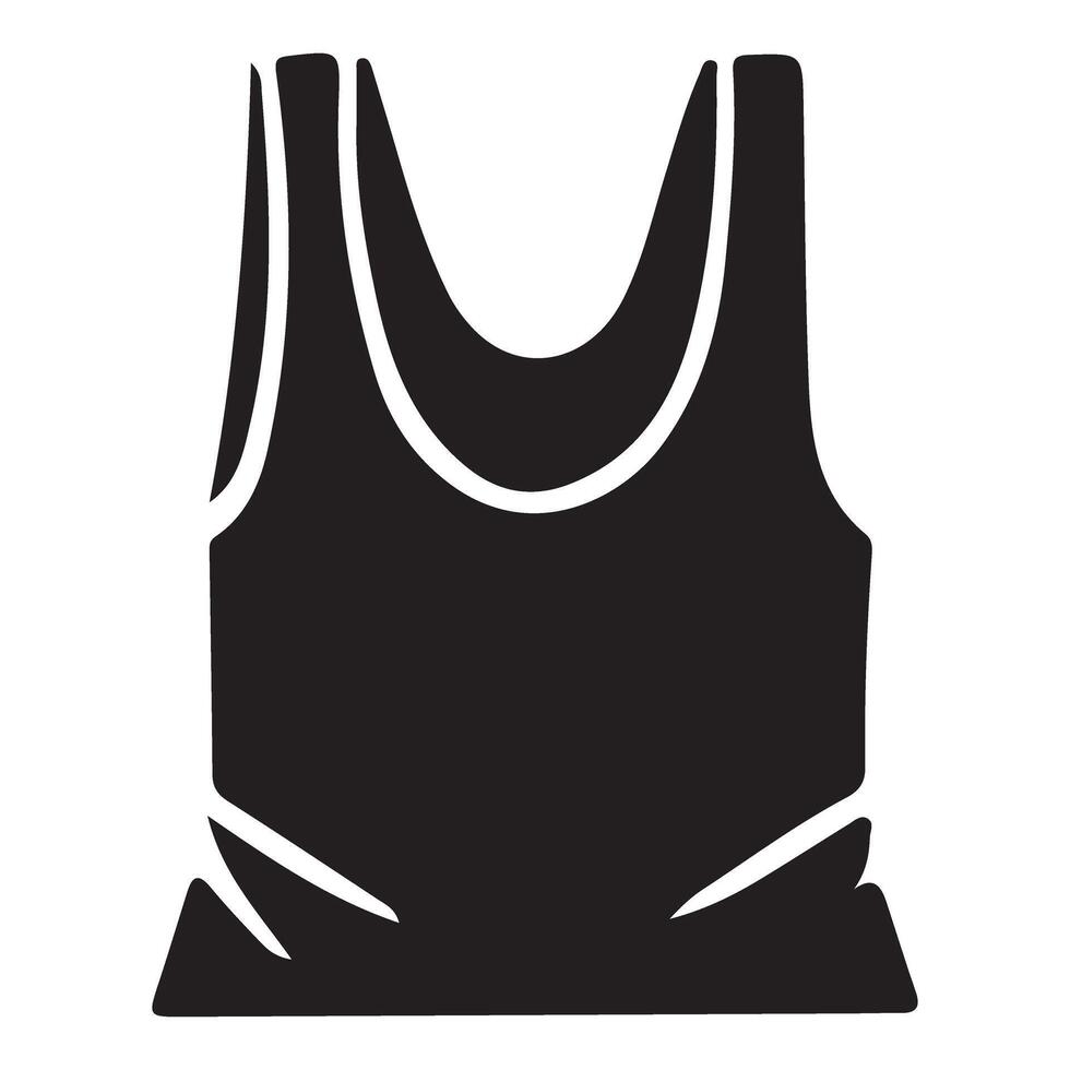 Simple Tank Top Silhouette Illustration Casual Clothing Design vector