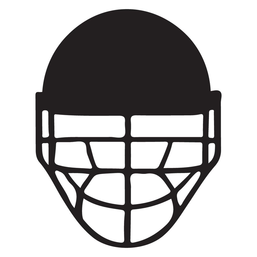 Protective Hockey Helmet Silhouette Illustration Game Sport vector