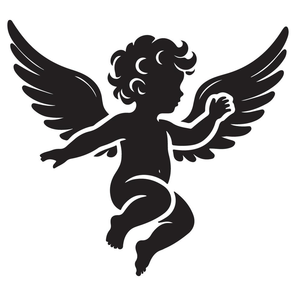 Silhouette of Angel Art for Divine and Spiritual Designs vector