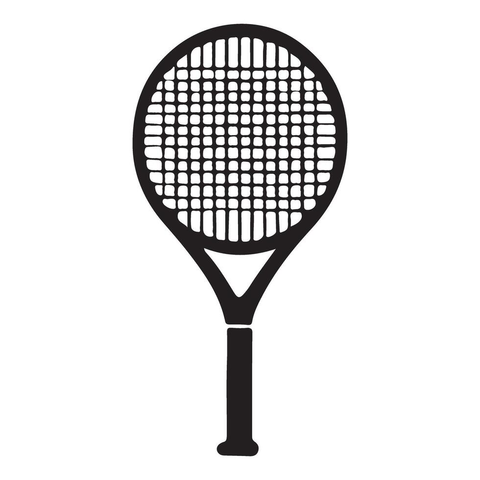 Tennis Racket Silhouette Simple Sports Equipment Illustration vector