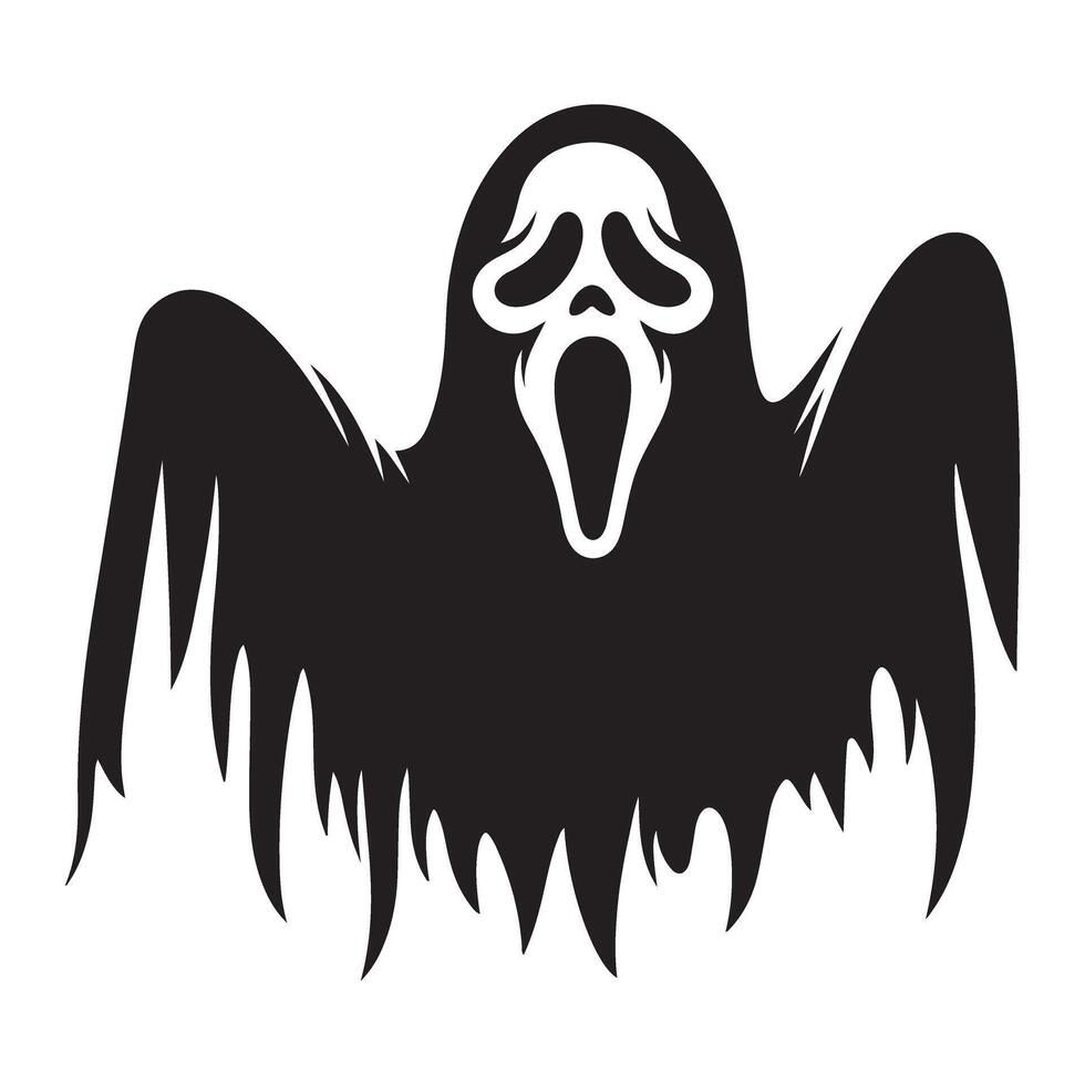 Simple Ghost Silhouette Illustration Clip Art Design vector