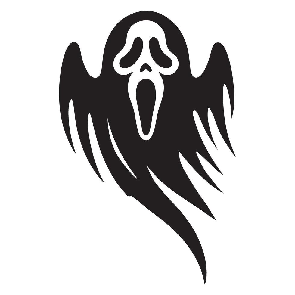 Halloween Scream Ghost Silhouette Art Ghostly Spooky Illustration vector