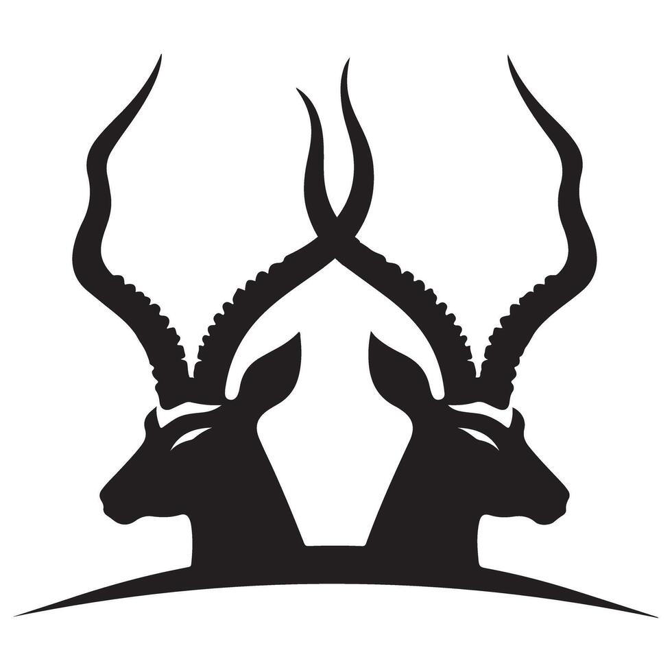Geometric Antelope Horn Head Illustration for Modern Art Projects vector