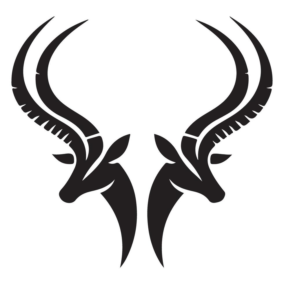 Sophisticated African Antelope Silhouette Illustration for Creative Applications vector