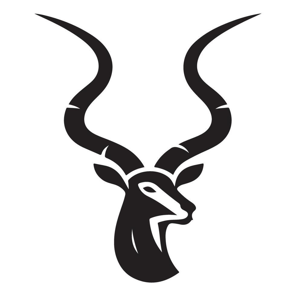 Elegant Antelope Head Illustration Silhouette for Unique Graphics vector