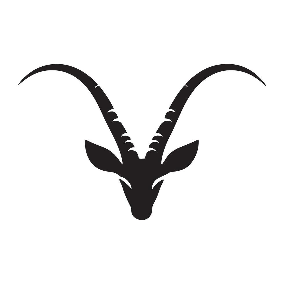 Elegant Gazelle Head Illustration Silhouette for Wildlife Logo Design vector