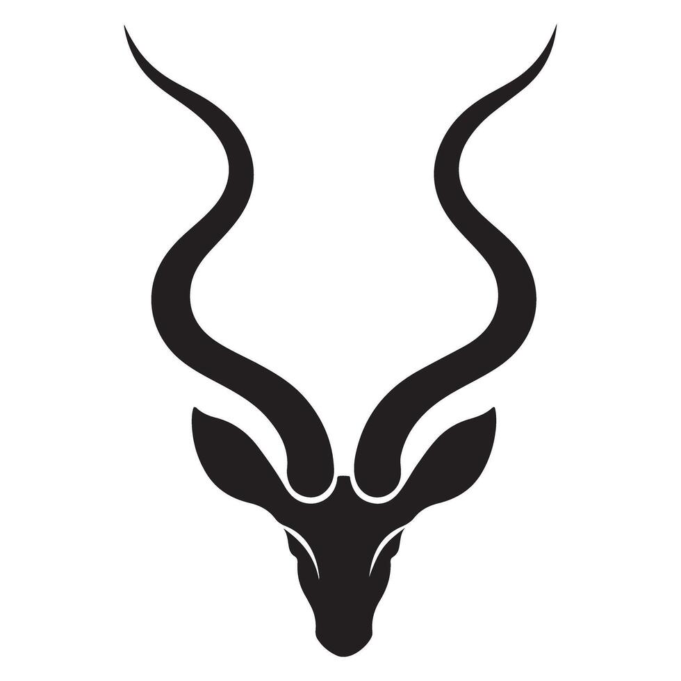 Silhouette Illustration of Kudu Horns Symbolizing African Wildlife vector