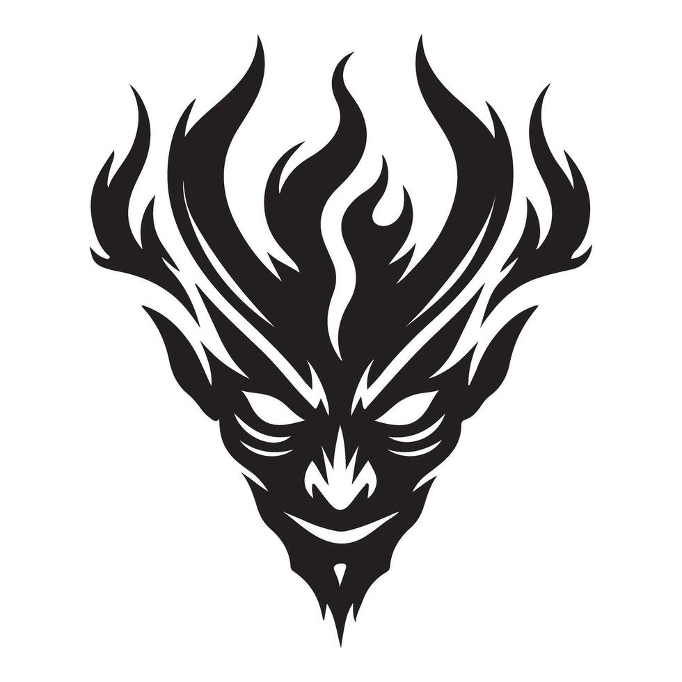 Devil Silhouette Illustration for Dark Fantasy and Horror designs vector