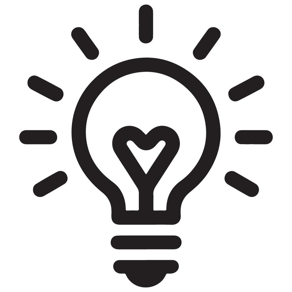 Creative Light Bulb with Heart Silhouette Illustration Idea Concept vector