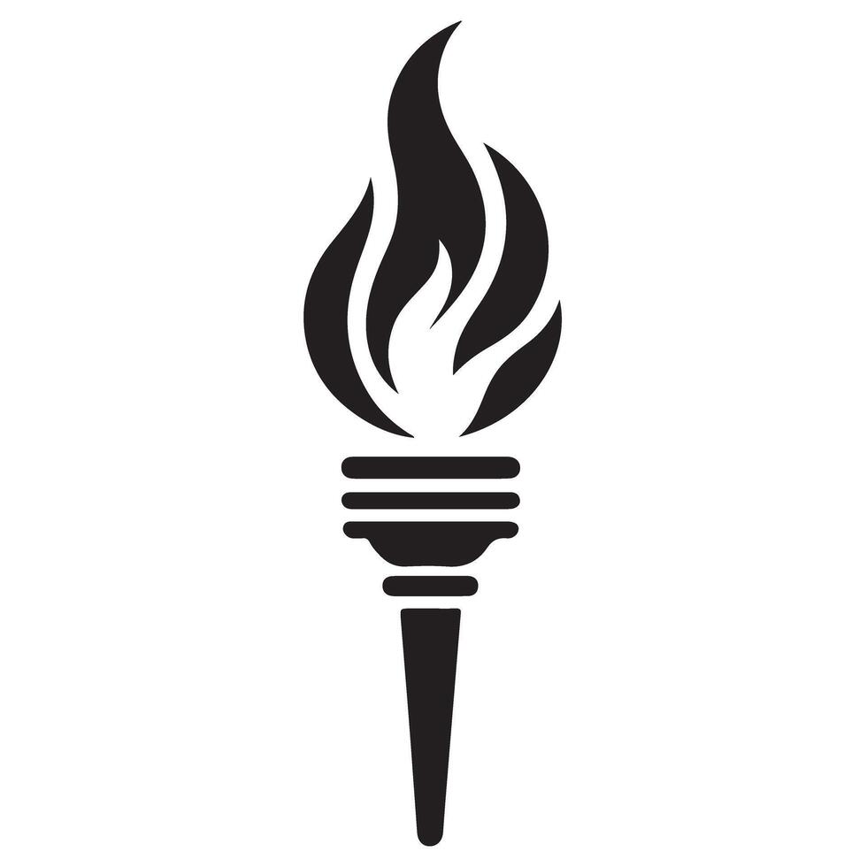 Black Torch Silhouette Illustration for Education and Symbolism projects vector