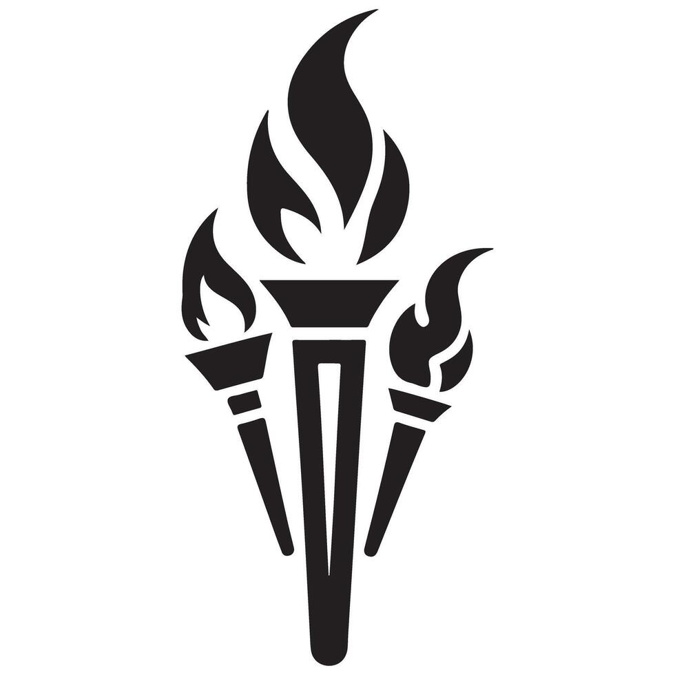 Silhouette of Three Torches Flame Graphic Design Resources vector