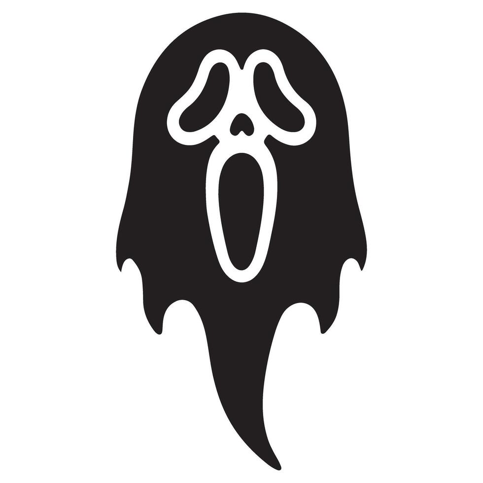 Spooky Ghost Silhouette Illustration for Halloween Projects vector