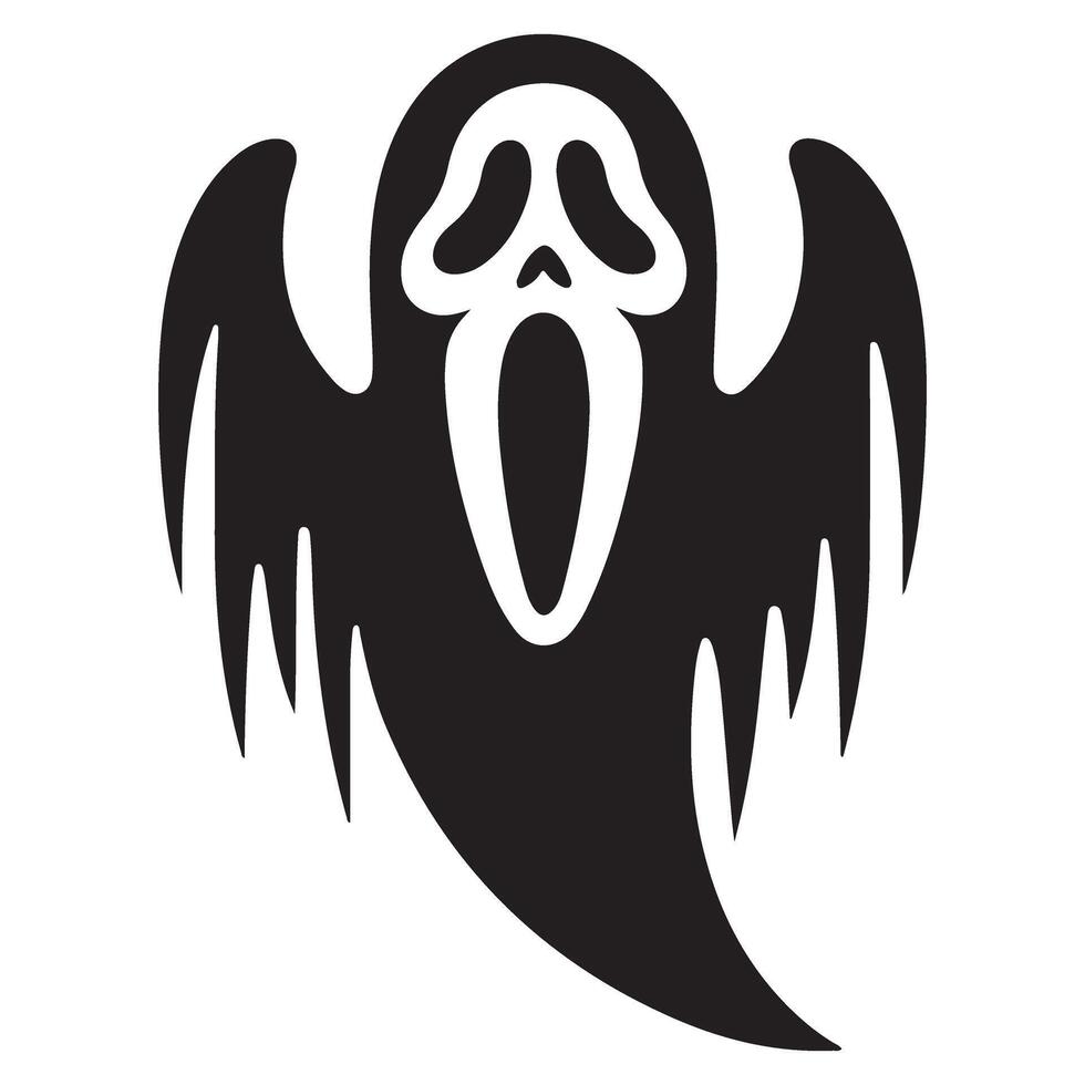 Spooky Ghost Silhouette Illustration Halloween Character for Scary Designs vector