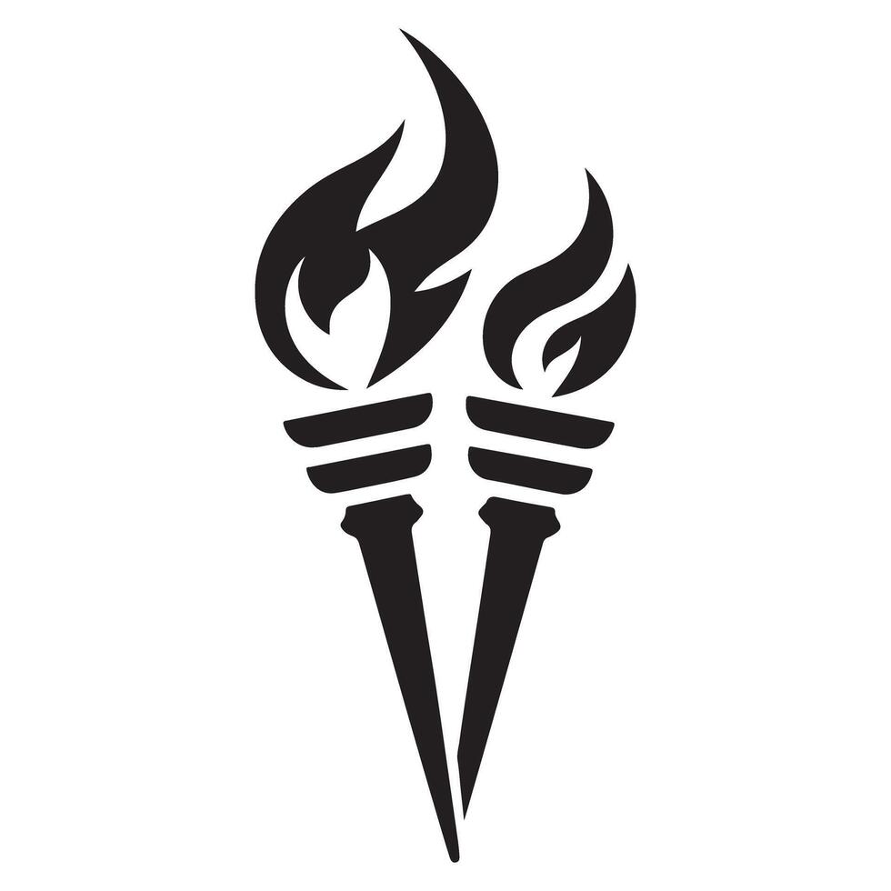 Torch Silhouette Illustration for Achievement and Inspiration vector