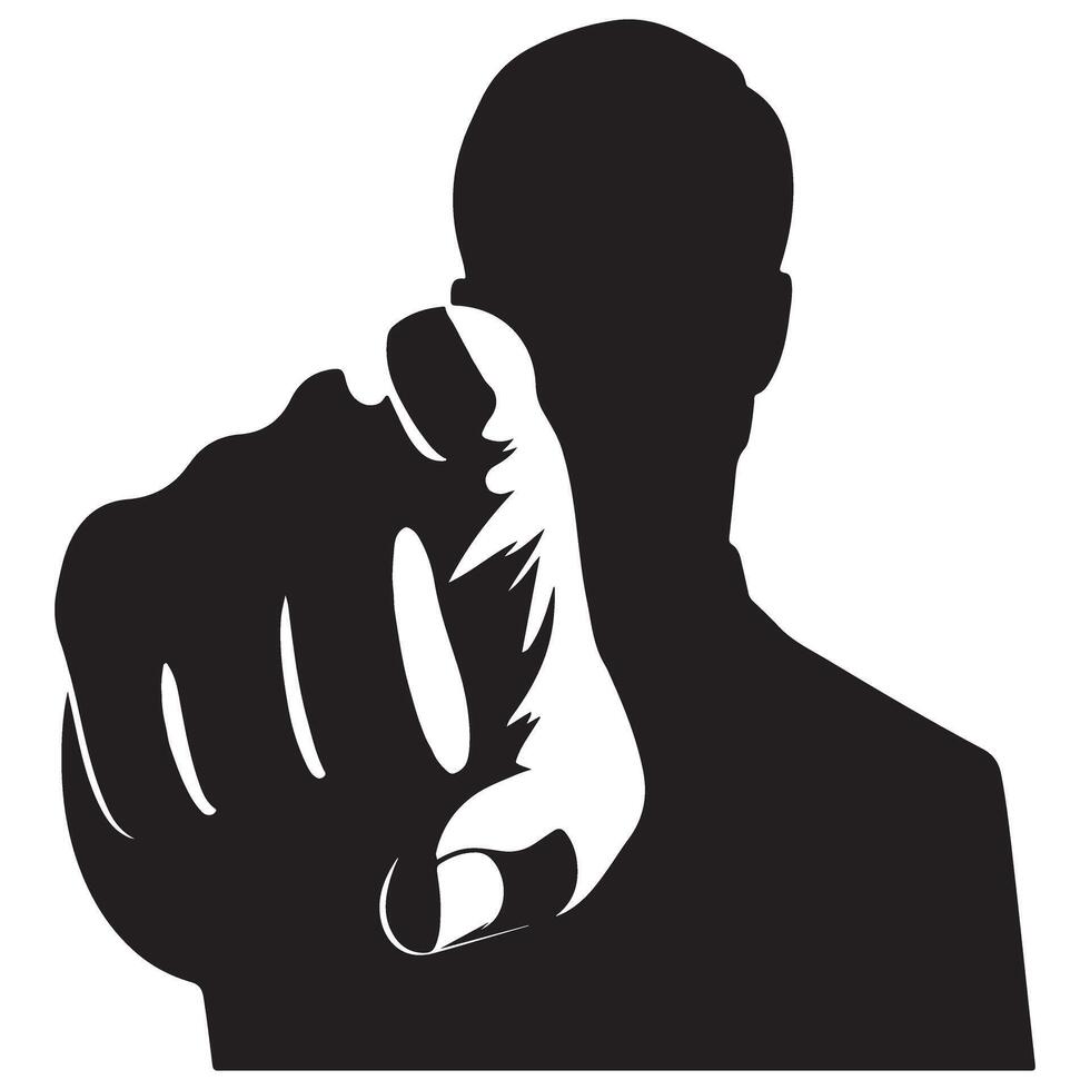 Motivational Pointing Hand Silhouette for Positive Impact vector